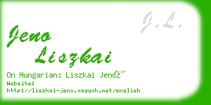 jeno liszkai business card